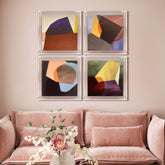 Essentially Minimal I, II, III, IV - High Resolution Giclee Printed Canvas Framed in Contemporary Clear Acrylic Frame